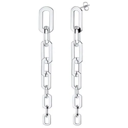 U7 Personalized Fun Chain Earrings Women Girls S925 Silver Needle Hypoallergenic Stainless Steel or 18K Gold Plated Statement Cuban Chain/Coffee Bean/3 Layered Cable Chain Dangle Drop Earring U7 Personalized Fun Chain Earrings Women Girls S925 Silver Needle Hypoallergenic Stainless Steel or 18K Gold Plated Statement Cuban Chain/Coffee Bean/3 Layered Cable Chain Dangle Drop Earring
