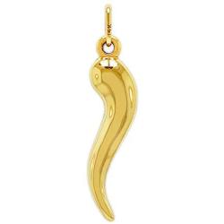 Charm America - Gold Italian Horn Charm - 14 Karat Solid Gold
