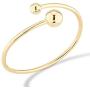 Miabella 18K Gold Over Sterling Silver Italian Flexible Open Bypass Bead Ball Cuff Bangle Bracelet for Women 6.75-7, 7.25-7.5, 7.75-8 Inch 925 Jewelry Made in Italy