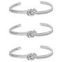 MANZHEN Simple Knot Love Knot Bangle Adjustable Open Cuffs Bracelet for Women Tie The Knot Bangle
