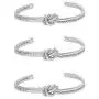 MANZHEN Simple Knot Love Knot Bangle Adjustable Open Cuffs Bracelet for Women Tie The Knot Bangle