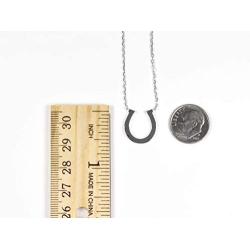 Dote Lucky Horseshoe Pendant Genuine .925 Sterling Silver Necklace 16-18 Adjustable Chain