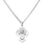 Rosemarie Collections Religious First Communion Four Way Cross Pendant Necklace with Prayer Card, 18''