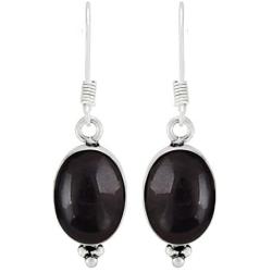 Black Onyx Earrings 925 Silver Overlay handmade Dangle Earrings