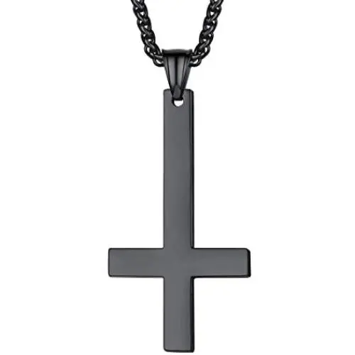 U7 Jewelry Polished Stainless Steel Inverted Cross of Peter Necklace for Men and Women, 22 Inch Chain, Custom Text Engrave and 3 Color Available, Gift Packed U7 Jewelry Polished Stainless Steel Inverted Cross of Peter Necklace for Men and Women, 22 Inch Chain, Custom Text Engrave and 3 Color Available, Gift Packed