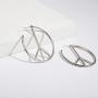 Peace Sign Symbol Geometric Stud Earrings Jewelry Minimalist Big Round Hoop Statement Earrings for Women