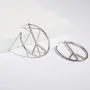 Peace Sign Symbol Geometric Stud Earrings Jewelry Minimalist Big Round Hoop Statement Earrings for Women