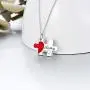 ROMANTIC WORK Lesbian Couples Gifts 2 Pcs Sterling Silver Jigsaw Puzzle Piece Necklace Matching Couple Pendant LGBT Jewelry Set for Women Couple Lover Girlfriend