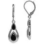 Silvershake Natural Black Spinel 925 Sterling Silver Contemporary Leverback Earrings