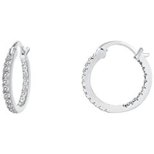 PAVOI 14K Gold Plated 925 Sterling Silver Post Cubic Zirconia Hoop Earrings 30/15mm