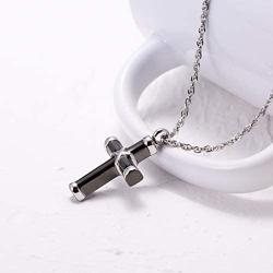 Glimkis Cremation Jewelry Hawser Cross Urn Necklace for Ashes Stainless Steel Pendant Memorial Keepsake Ash Jewelry