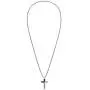 Steve Madden Black Rhodium IP Plated Stainless Steel Diagonal Design Cross Necklace for Men on 26 Inch Box Chain with 2 Inch Extender (Black) Steve Madden Black Rhodium IP Plated Stainless Steel Diagonal Design Cross Necklace for Men on 26 Inch Box Chain with 2 Inch Extender (Black)