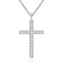 Rhinestones Cross Necklace for Women Teen Girls Black and White Two-sided Cubic Zirconia Pendant with Exquisite Box Dainty Jewelry Valentines Day Gifts for her