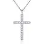 Rhinestones Cross Necklace for Women Teen Girls Black and White Two-sided Cubic Zirconia Pendant with Exquisite Box Dainty Jewelry Valentines Day Gifts for her