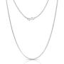 .925 Rhodium Plated Sterling Silver 1mm, 1.5mm, 2mm, 3mm or 3.5mm Franco Chain Necklace