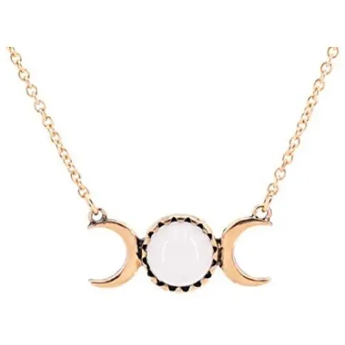 MISS RIGHT Half Crescent Moon Phase Drop Necklace Earrings for Women Fashion, Aesthetic Dainty Opalite Moonstone Dangling Earrings Long Pendant Necklace Triple Goddness Jewelry MISS RIGHT Half Crescent Moon Phase Drop Necklace Earrings for Women Fashion, Aesthetic Dainty Opalite Moonstone Dangling Earrings Long Pendant Necklace Triple Goddness Jewelry