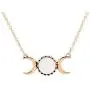 MISS RIGHT Half Crescent Moon Phase Drop Necklace Earrings for Women Fashion, Aesthetic Dainty Opalite Moonstone Dangling Earrings Long Pendant Necklace Triple Goddness Jewelry MISS RIGHT Half Crescent Moon Phase Drop Necklace Earrings for Women Fashion, Aesthetic Dainty Opalite Moonstone Dangling Earrings Long Pendant Necklace Triple Goddness Jewelry