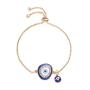 TseanYi Evil Eye Bracelet Chain Blue Cubic Zirconia Round Hand Chain Protection Bracelets Hand Jewelry Gift for Women and Girls (Blue)
