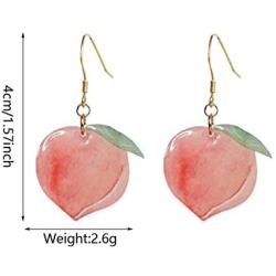 New Japanese Summer Pink Cute Peach Long Earrings for Women Fruit Earring Party Jewelry aesthetic Accessories Gifts