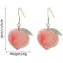 New Japanese Summer Pink Cute Peach Long Earrings for Women Fruit Earring Party Jewelry aesthetic Accessories Gifts