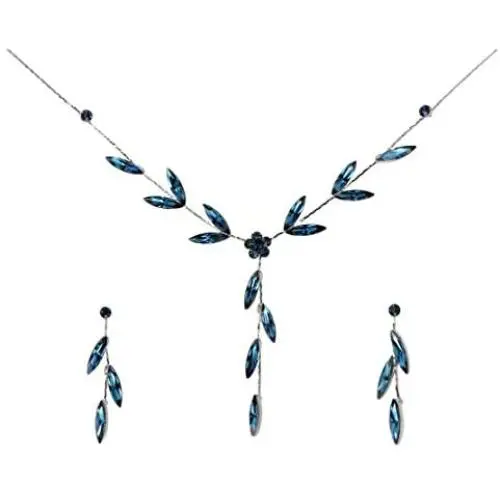 Faship Gorgeous Rhinestone Crystal Floral Necklace Earrings Set Faship Gorgeous Rhinestone Crystal Floral Necklace Earrings Set