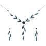 Faship Gorgeous Rhinestone Crystal Floral Necklace Earrings Set