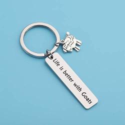 PENQI Goat Jewelry Goat Themed Gift Life is Better with Goats Key Ring Funny Gift Farm Gift Farm Animal Lover Jewelry Goat Lover Gift