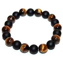 Handmade Black Onyx and Tigers Eye Bracelet