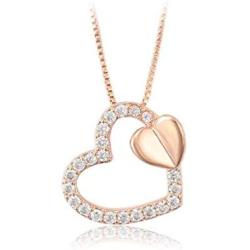 GIRLS/WOMEN/TEEN LOVE HEART NECKLACE/CHOKER/PENDANT Rose Gold Heart Choker Pendant Necklace Birthday Girlfriend ANNIVERSARY Gift for LOVE STYLE ELEGANCE Choker