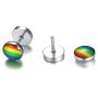 MPRAINBOW Relationship Earrings/Gay Lesibian Studs Earrings/Pride Princess Rainbow Jewelry/Stainless Steel/Love is Colorful