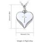 EUDORA Personalized Sterling Silver Memorial Cremation Urn Necklace for Ashes, Heart Shape with Holy Cross Keepsake Jewelry for Women Man, 20 inches Chain