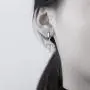 Dainty CZ Cross Dangle Hoop Earrings for Women Girls S925 Sterling Silver with Charms Cubic Zirconia Vintage Boho Baroque Crisscross Religious Drop Dangling Tiny Huggie Hoops Cartilage Helix Jewelry