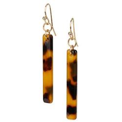 Handmade Resin Bar Tortoise Earrings for Women