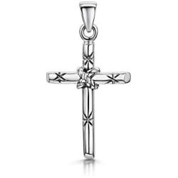 Amberta Unisex 925 Sterling Silver Cross Pendant