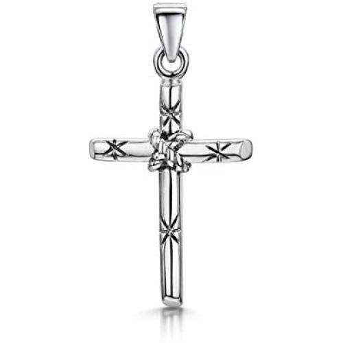 Amberta Unisex 925 Sterling Silver Cross Pendant