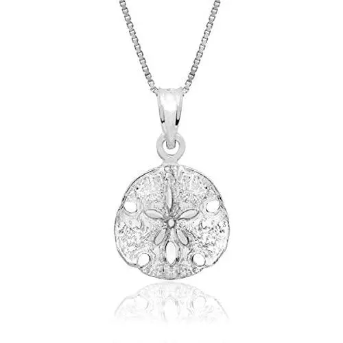 Honolulu Jewelry Company Sterling Silver Sand Dollar Necklace Pendant with 18'' Box Chain Honolulu Jewelry Company Sterling Silver Sand Dollar Necklace Pendant with 18'' Box Chain