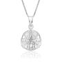 Honolulu Jewelry Company Sterling Silver Sand Dollar Necklace Pendant with 18'' Box Chain