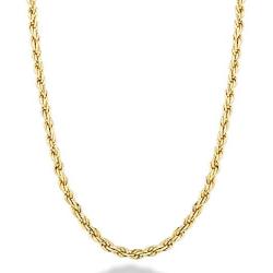 Miabella Solid 18K Gold Over Sterling Silver Italian 2mm, 3mm Diamond-Cut Braided Rope Chain Necklace for Men Women 16, 18, 20, 22, 24, 26, 28, 30 Inch 925 Sterling Silver Made in Italy