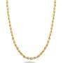 Miabella Solid 18K Gold Over Sterling Silver Italian 2mm, 3mm Diamond-Cut Braided Rope Chain Necklace for Men Women 16, 18, 20, 22, 24, 26, 28, 30 Inch 925 Sterling Silver Made in Italy