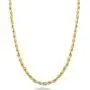Miabella Solid 18K Gold Over Sterling Silver Italian 2mm, 3mm Diamond-Cut Braided Rope Chain Necklace for Men Women 16, 18, 20, 22, 24, 26, 28, 30 Inch 925 Sterling Silver Made in Italy
