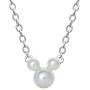 Disney Silver Plate Mickey Mouse Crystal Birthstone Necklace 18''
