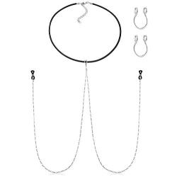 LAURITAMI Fake Nipple Ring with Choker Necklaces Stainless Steel Nipple Rings Chain Punk Chokers for Women Nipple Barbell Piercing Jewelry