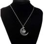 BEKECH Outlander Inspired Jewelry Sassenach Gift Crescent Moon Charm Scottish Thistle Pendant Necklace Sassenach Scottish Outlander Gift