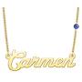 LuxglitterLin Personalized Name Necklace Made with Swarovski Birthstone Initial 18k Gold Plated Stainless Steel Jewelry 2mm Cuban Link Chain for Women