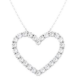 Diamondere Natural and Certified Diamond and Gemstone Heart Necklace in 14k White Gold | 0.37 Carat Pendant with Chain