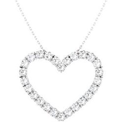 Diamondere Natural and Certified Diamond and Gemstone Heart Necklace in 14k White Gold | 0.37 Carat Pendant with Chain