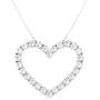 Diamondere Natural and Certified Diamond and Gemstone Heart Necklace in 14k White Gold | 0.37 Carat Pendant with Chain