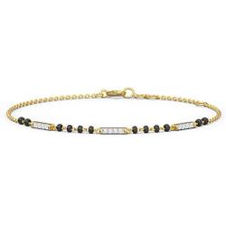 CaratLane Latika Mangalsutra Diamond Bracelets for Women 0.05 Carat (IJ-Color, SI-Clarity) in 14 K Yellow Gold with Jewelry Gift Box