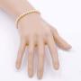 Tennis AAA CZ Bracelet Bridal Wedding Evening Party Prom Gold Plated Jewelry For Woman 7''+1'' Long