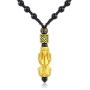 COLORFUL BLING Black Beads Obisidian Pi Xiu Pi Yao Pendant Necklace Hand Carved Mantra Attract Prosperity Wealth Amulet Necklace Protection Feng Shui Jewelry